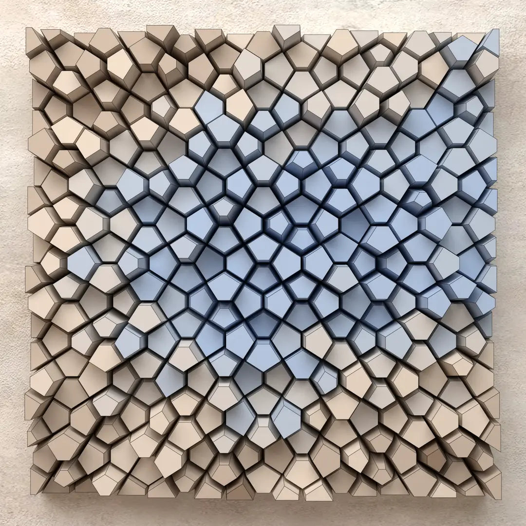3D MODEL EXPORT for PARAGAMI 07_06 - RANDOM PENTAGONS (3x COLOUR VERSIONS)