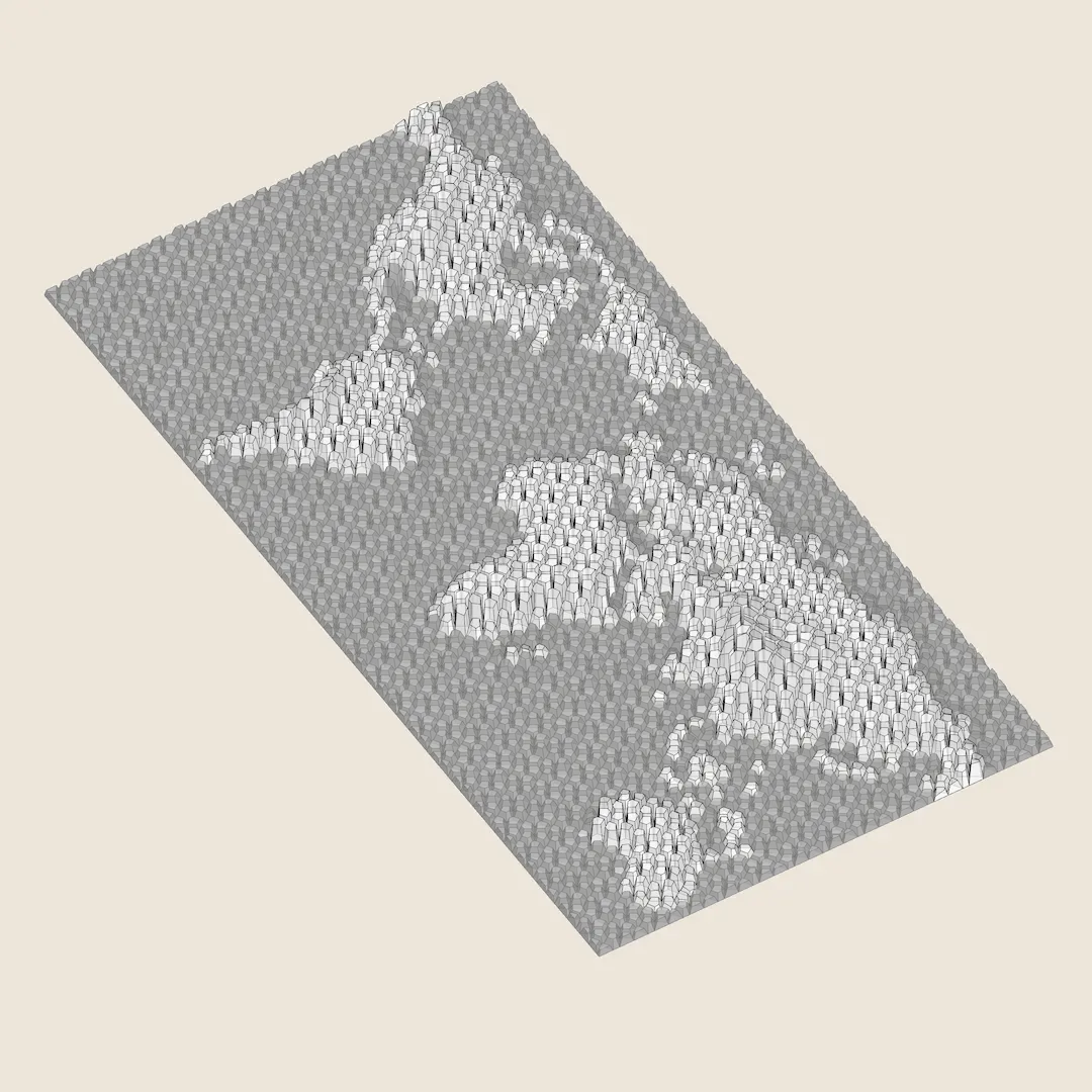 3D MODEL EXPORT for PARAGAMI 07_11 - WORLD MAP XL