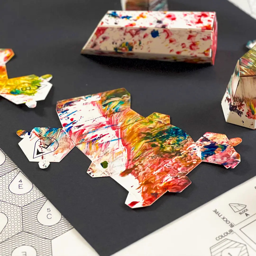 HEXSPIRE: CORNER RIPPLES BUNDLE WHITE (Blocks + Layout) / PARAGAMI PAPER KIT 101_002_003