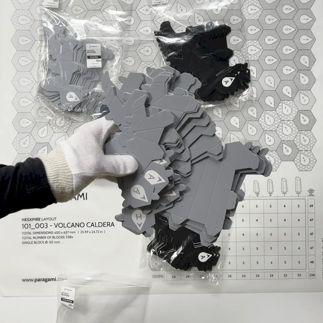 HEXSPIRE: WATER WHIRL BUNDLE 01 (Blocks + Layout) / PARAGAMI PAPER KIT 101_022_001