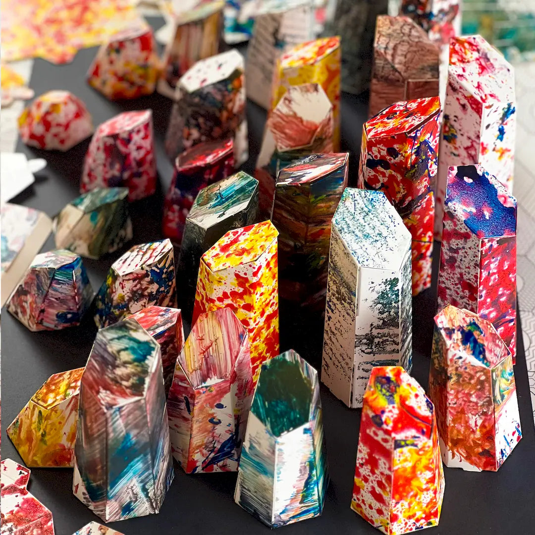 HEXSPIRE: CREASED CANVAS BUNDLE WHITE (Blocks + Layout) / PARAGAMI PAPER KIT 101_021_003