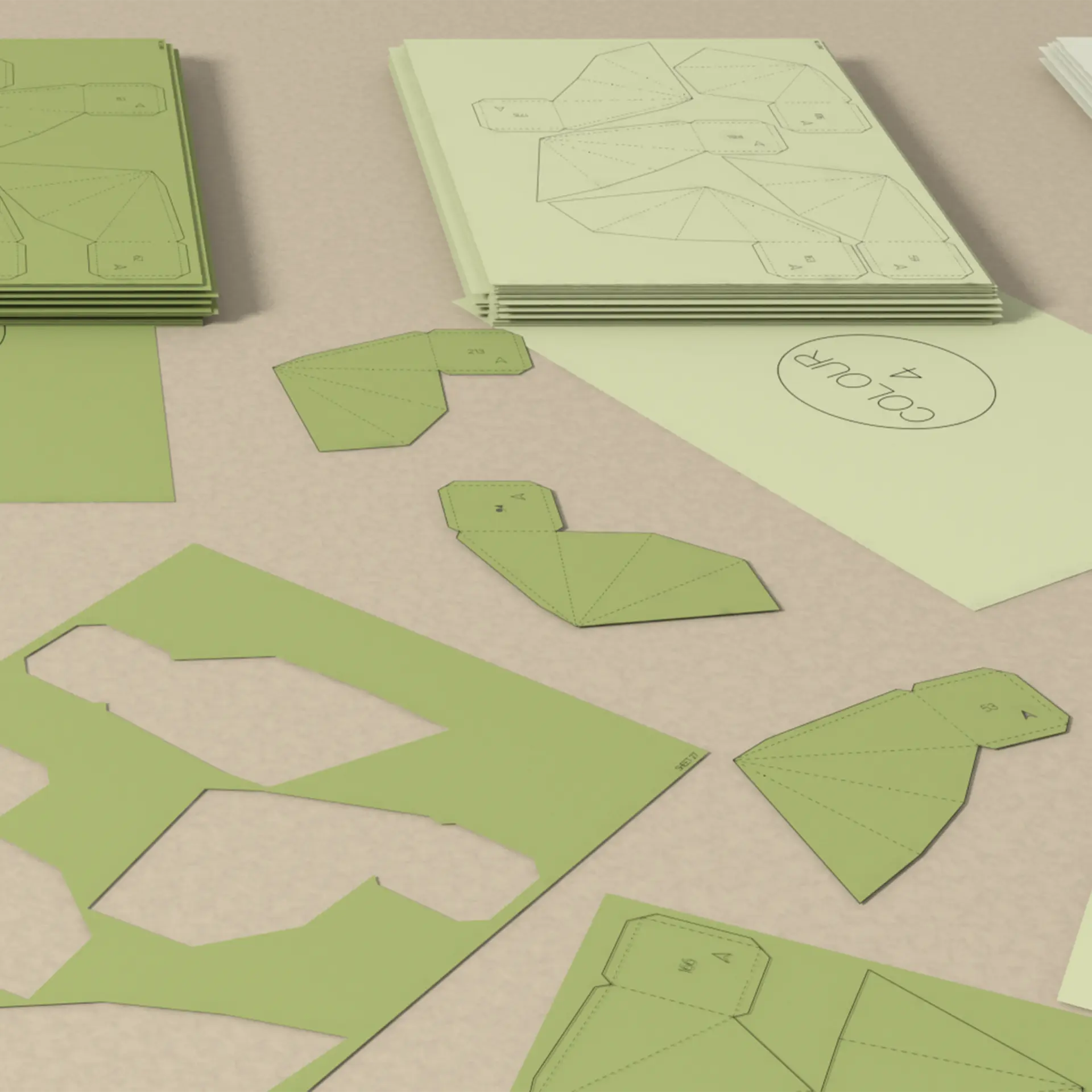 SPIRAL RAMP / PAPER FOLDING TEMPLATE FOR 3D GEOMETRIC WALL ART ...