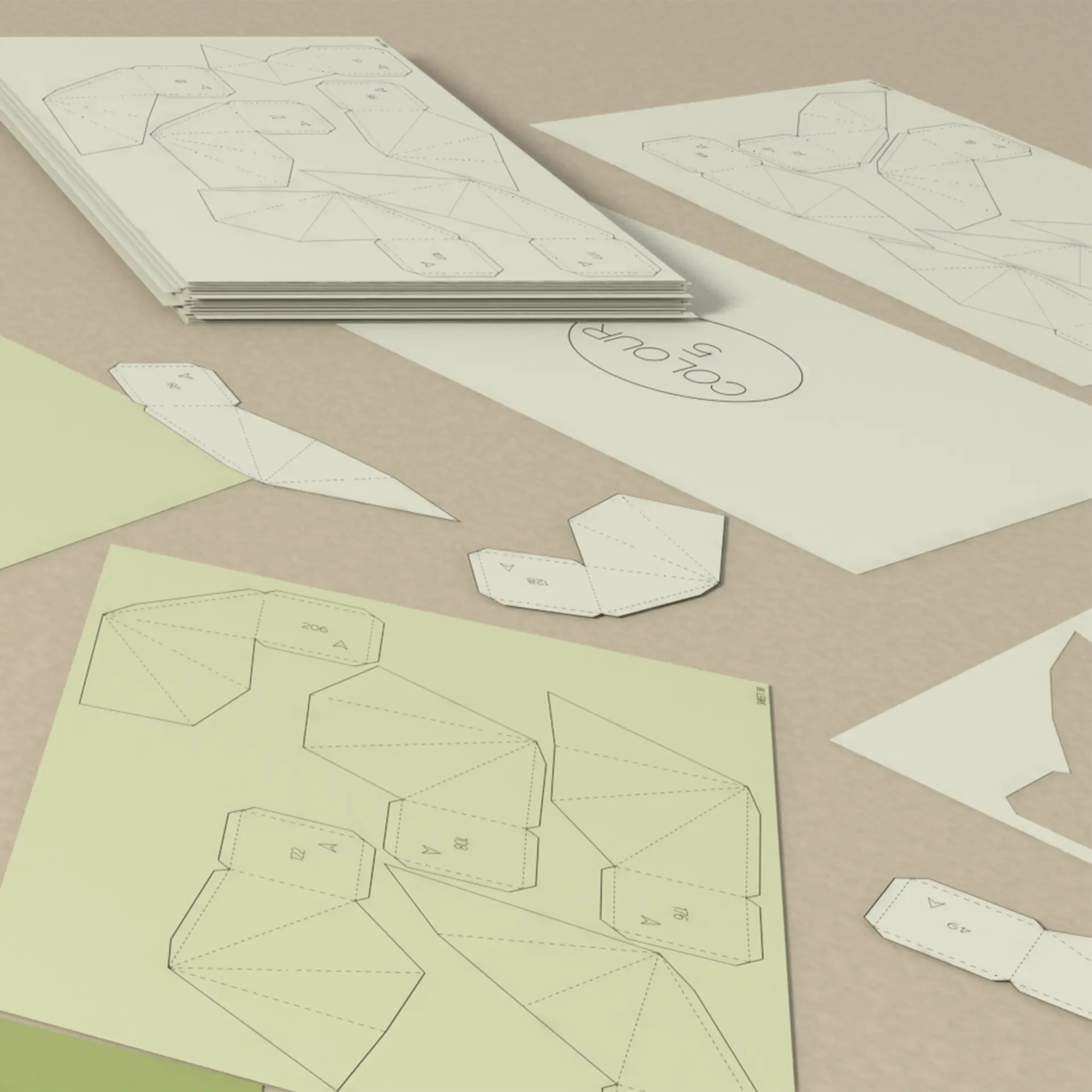 SPIRAL RAMP / PAPER FOLDING TEMPLATE FOR 3D GEOMETRIC WALL ART ...