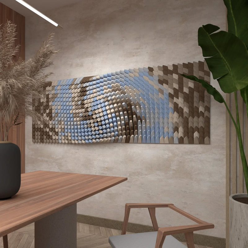 Twisted Box largest version — 3D printed geometric wall art, Paragami