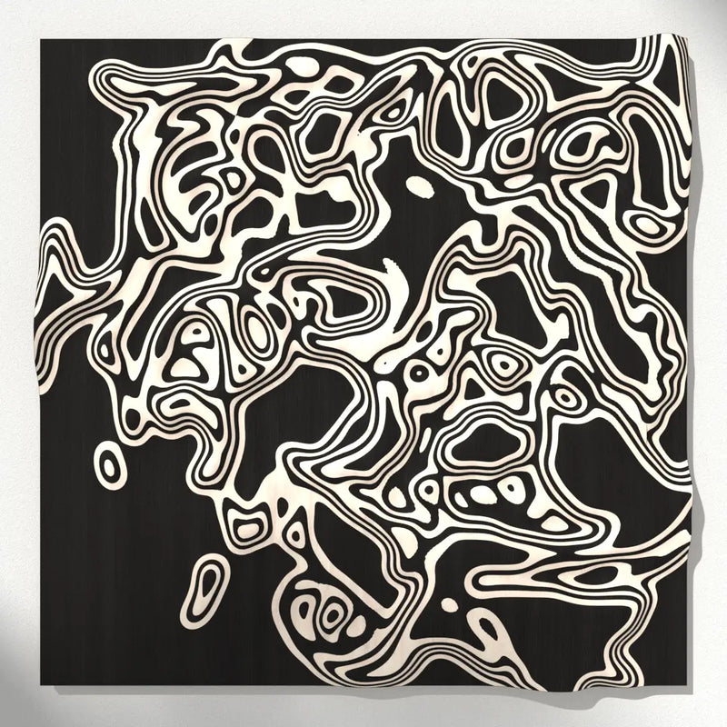 Abstract black and white pattern on a textured surface 3D Printed Wall art - Print with layer changes