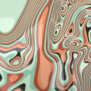 Abstract pattern with swirling colors on a light green background 3D Printed Wall art - Print with layer changes