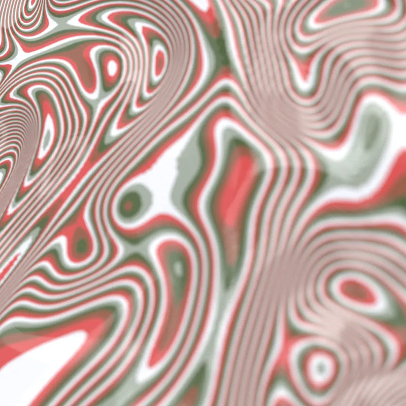 Abstract pattern with wavy lines in red and green on a white background 3D Printed Wall art - Print with layer changes
