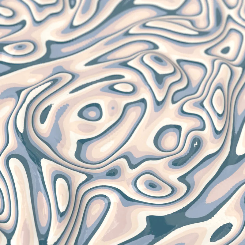 Abstract pattern with wavy lines in beige and blue tones - 3D Printed Wall art - Print with layer changes