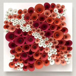 Paper folding wall art template creating abstract repeating porous geometry, hands-on offline activity