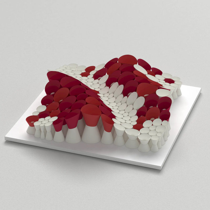 Trypophobia-inspired abstract wall art pattern, repetitive holes and organic geometry effect