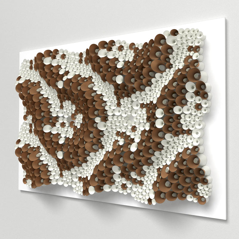 Offline creative activity building abstract 3D wall art from folded paper components