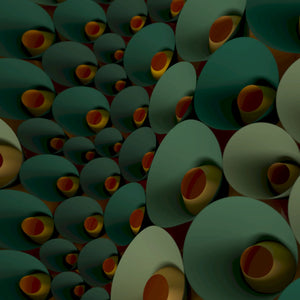Contemporary paper sculpture inspired by coral formations, built from folded cone modules and organic geometry.