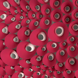 Organic geometric wall art assembled from paper-folded cones, producing a trypophobia-like decorative surface.