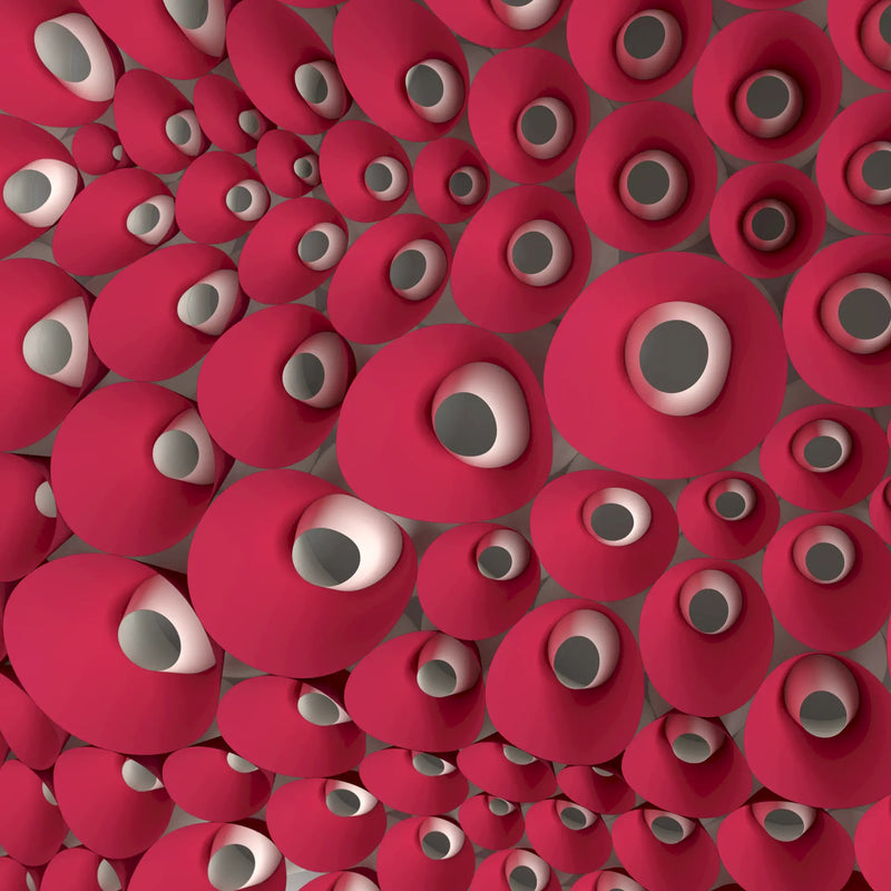 Organic geometric wall art assembled from paper-folded cones, producing a trypophobia-like decorative surface.