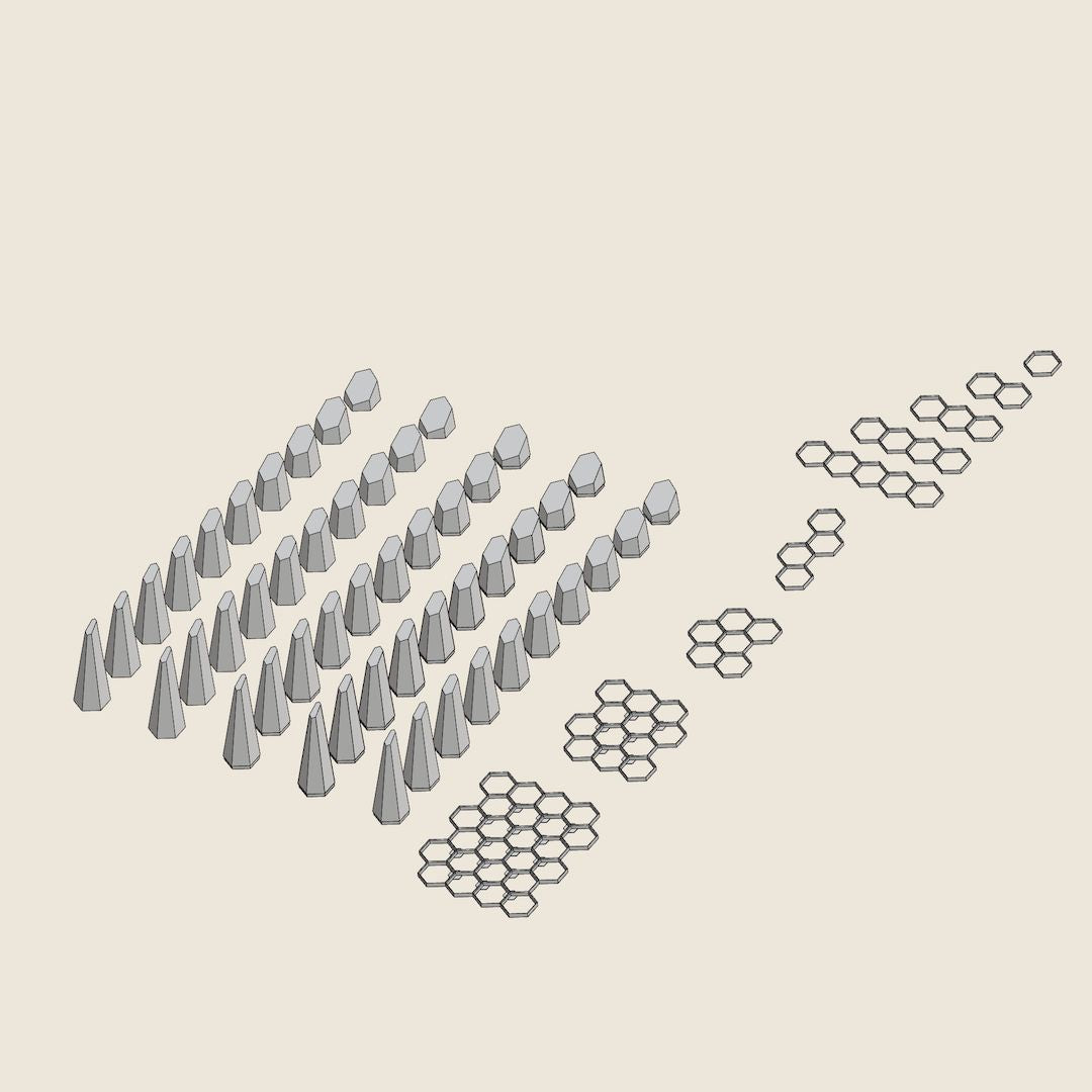 3D MODEL EXPORT for PARAGAMI 16_01 - MOSAIC [10 BLOCKS / 25 LAYOUTS]