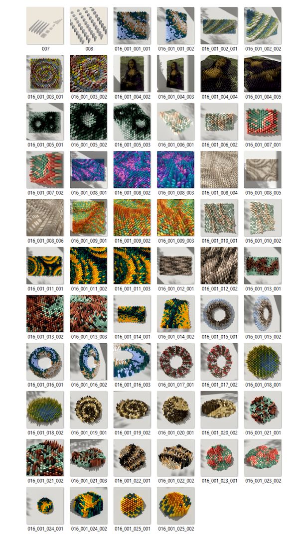 3D MODEL EXPORT for PARAGAMI 16_01 - MOSAIC [10 BLOCKS / 25 LAYOUTS]