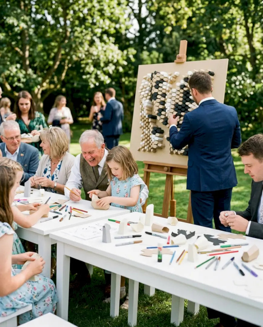 Garden wedding celebration — guest book wall art project, Paragami