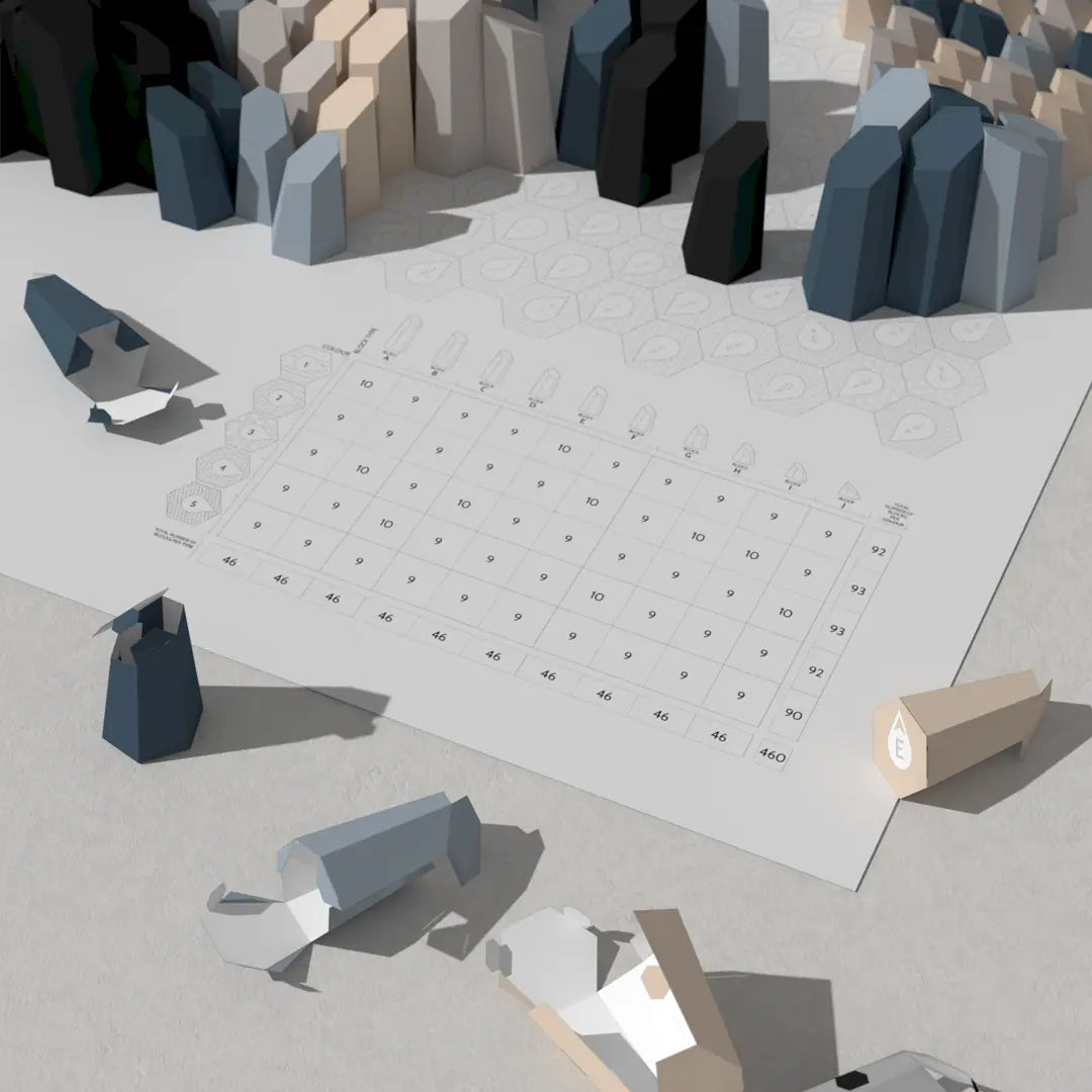 HEXSPIRE: WATER WHIRL BUNDLE 02 (Blocks + Layout) / PARAGAMI PAPER KIT 101_022_002