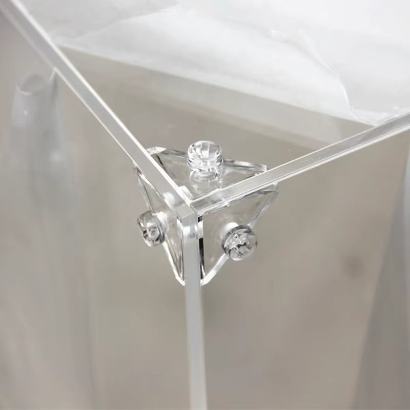 Plexiglass box joined with corner brackets and screws
