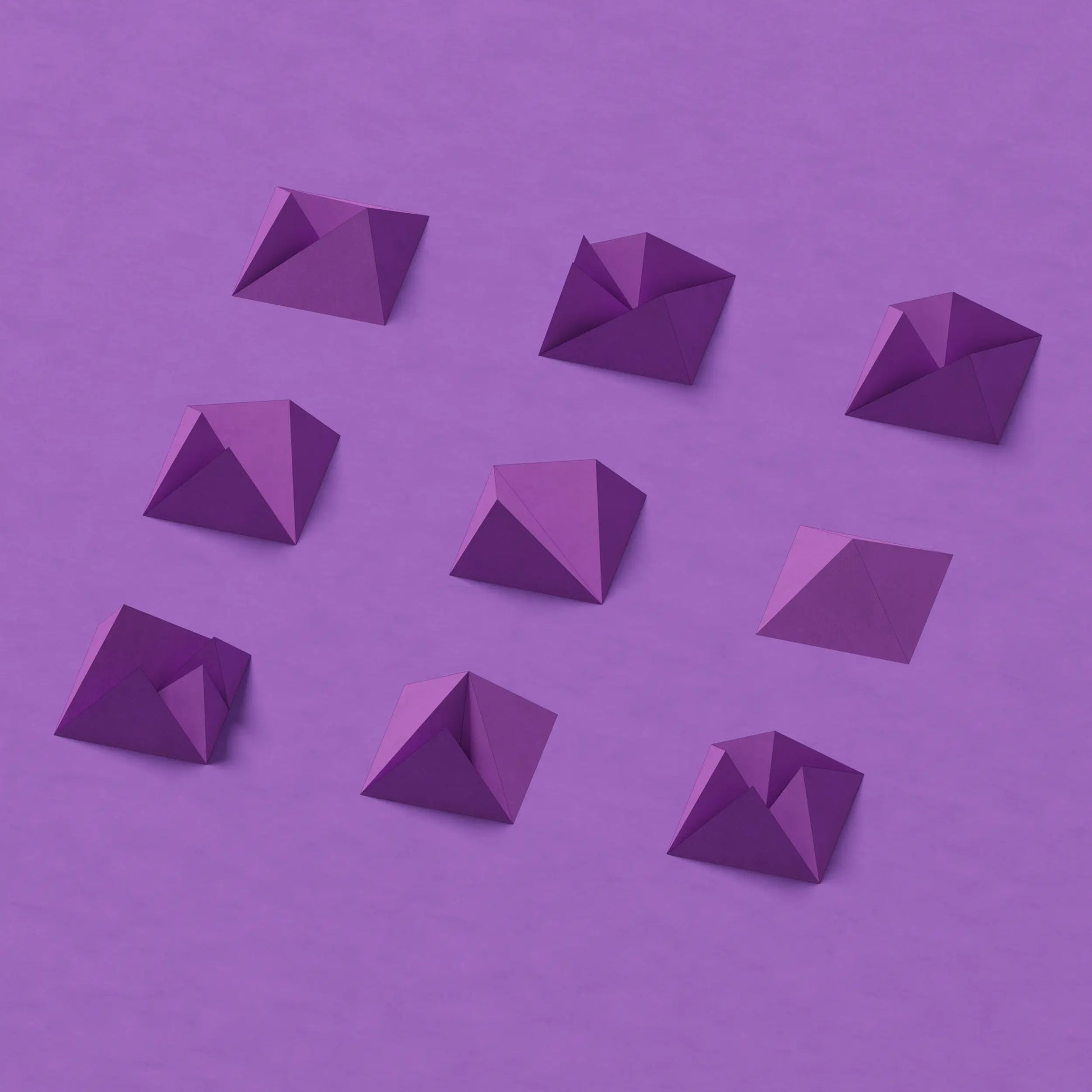 SCATTERED PYRAMIDS - PARAGAMI 04_01 - TEMPLATE for 3D HANDMADE PAPER WALL ART_ PARAMETRIC DESIGN Paragami 