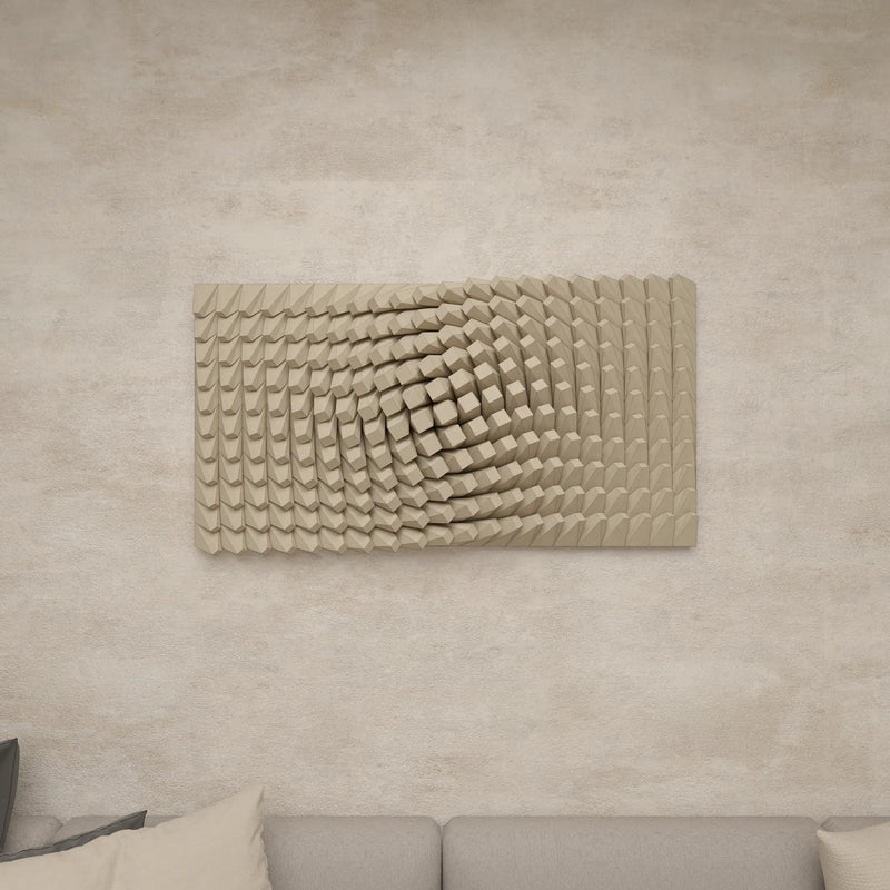 Twisted Box large version, monochrome — paper folded wall art, Paragami