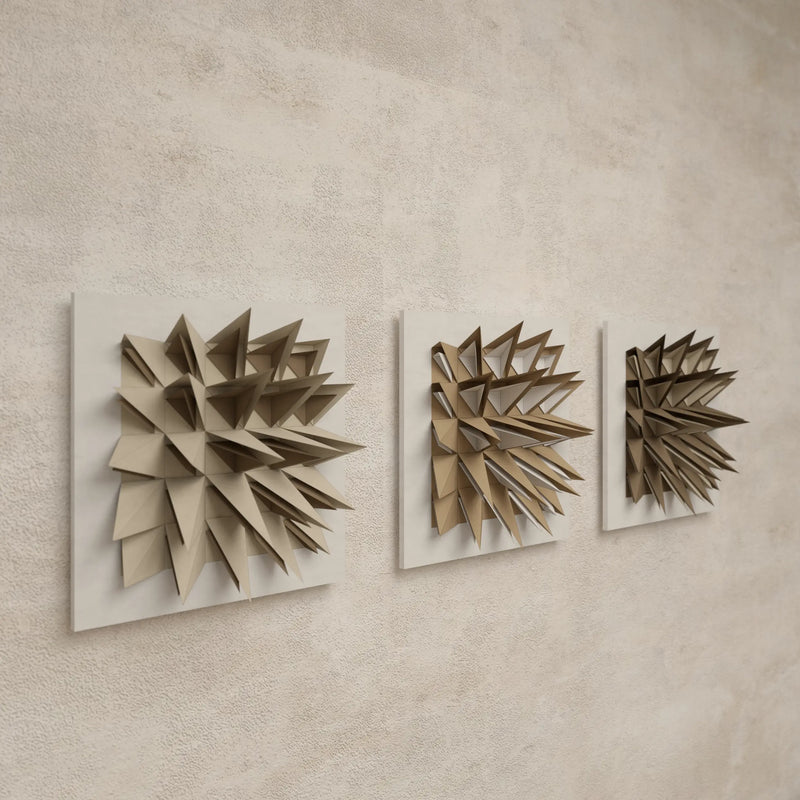 PAPER MACE - PARAGAMI 14_07 - TEMPLATE for 3D HANDMADE PAPER WALL ART_ PARAMETRIC DESIGN Paragami 